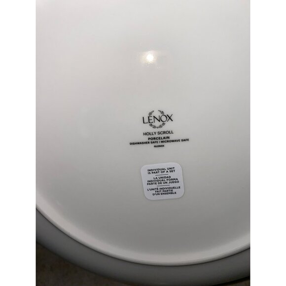 Lenox Holly Scroll Dinner Plates Set Of 4 Red Rim Christmas 897627 - Picture 7 of 12